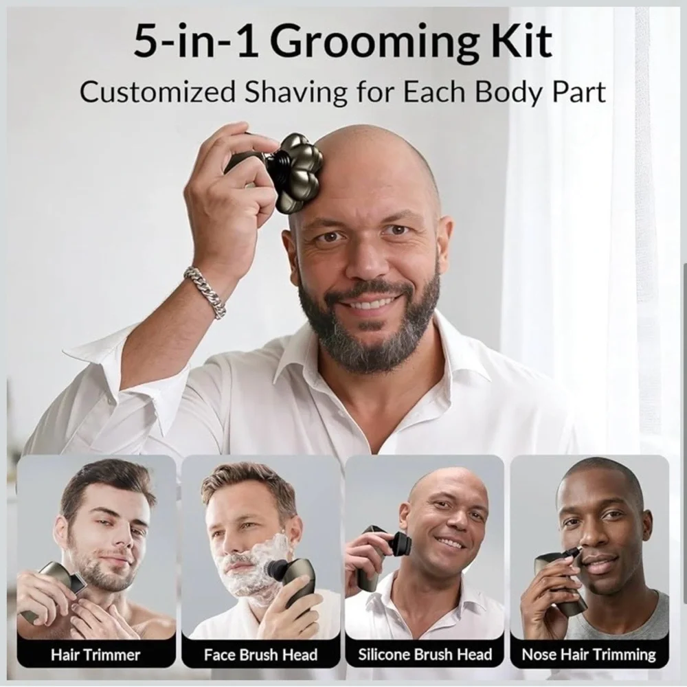 NEW - 7D Arc Electric Shaver for Head & Body, 5-in-1 Upgraded Electric Razor